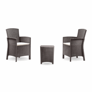 ECONOFURN Bica Lido Terrace 3 Piece Rattan Patio / Balcony Set
